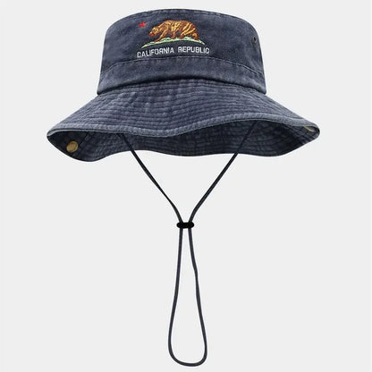 Autumn Cotton Embroidered Outdoor Travel Bucket Hat