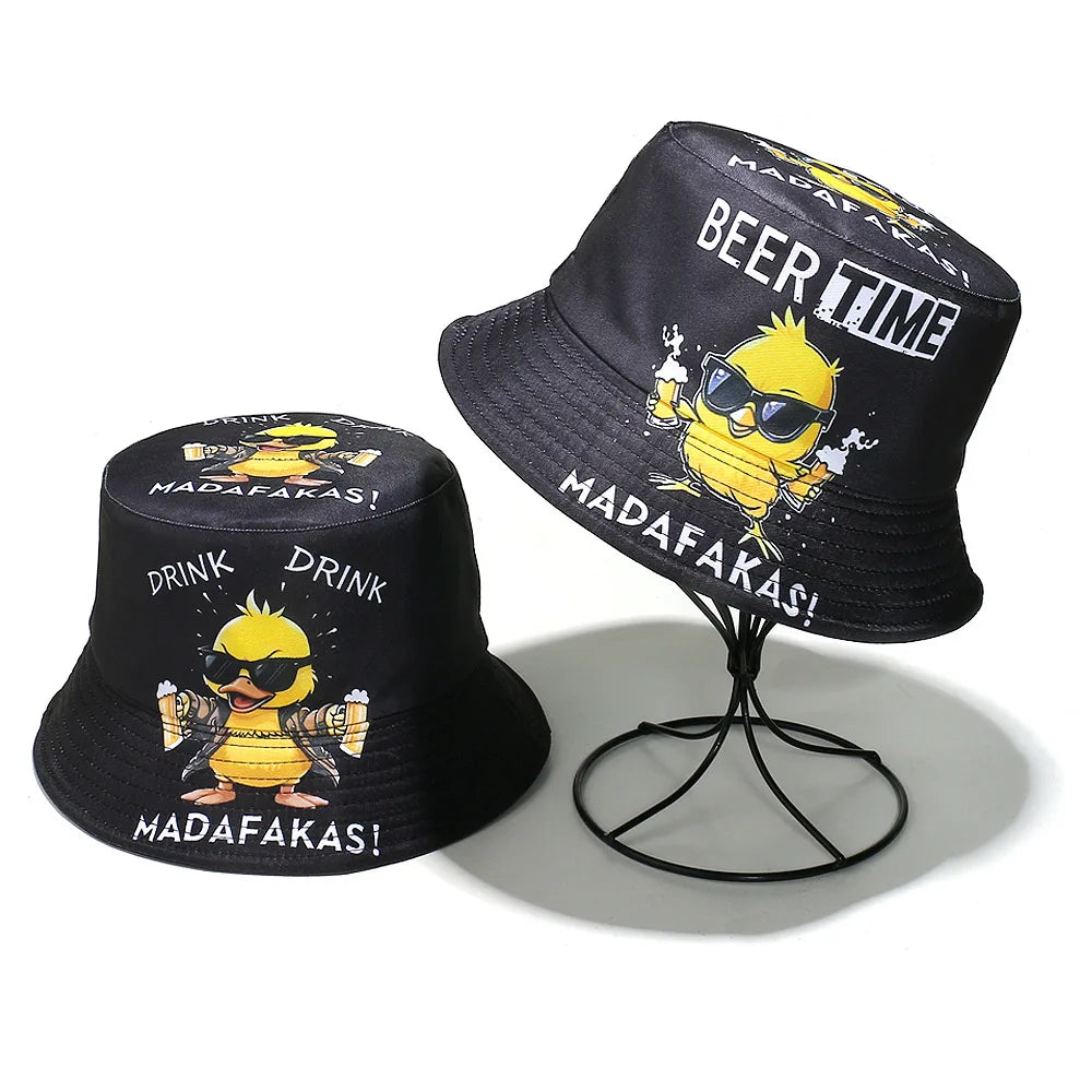 Gun Duck Pattern Bucket Hat