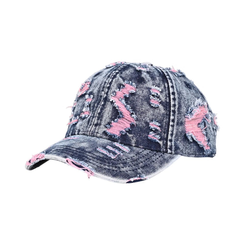 Retro Frayed Denim Adjustable Distressed Baseball Cap
