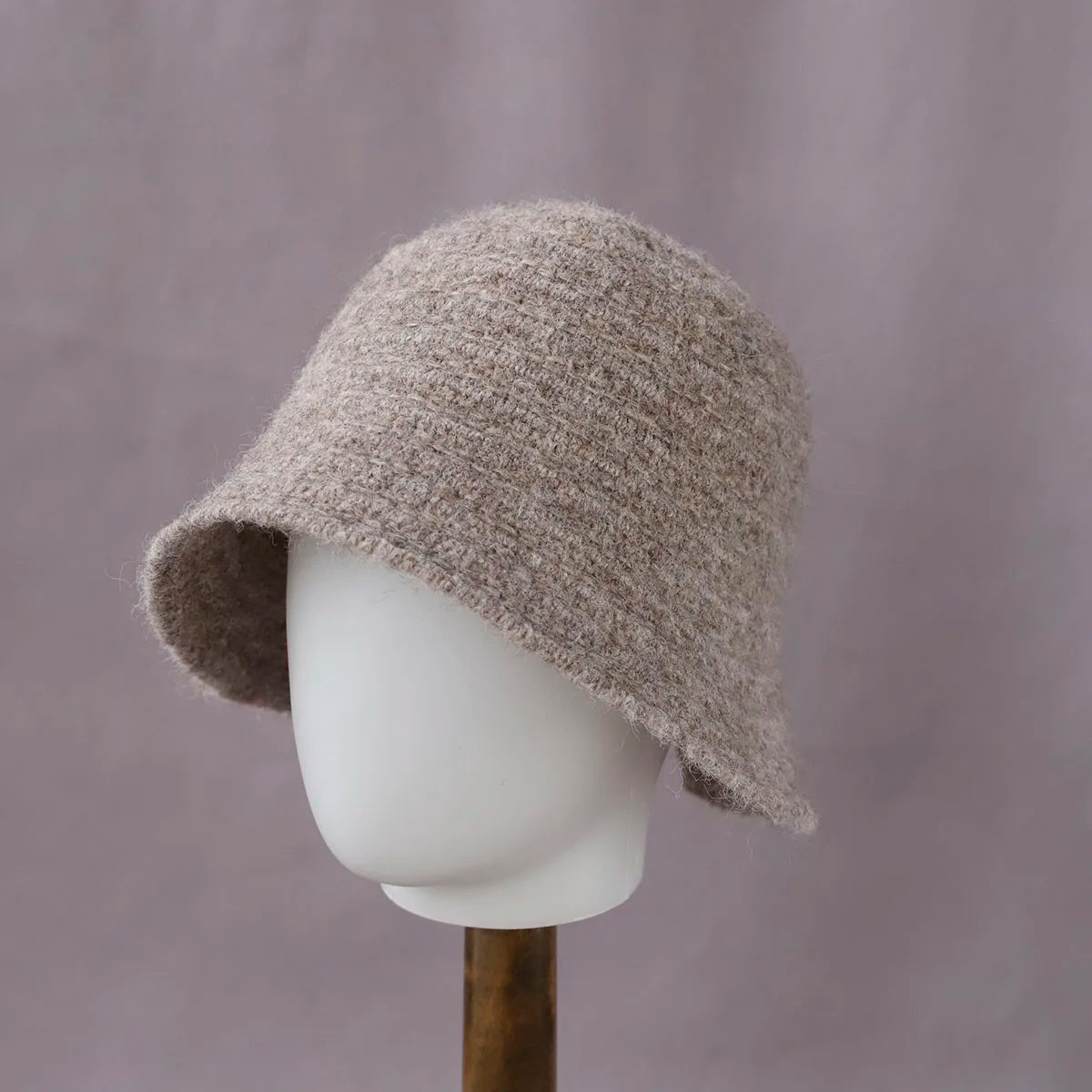 Women’s Wool Knit Bow Winter Bucket Hat