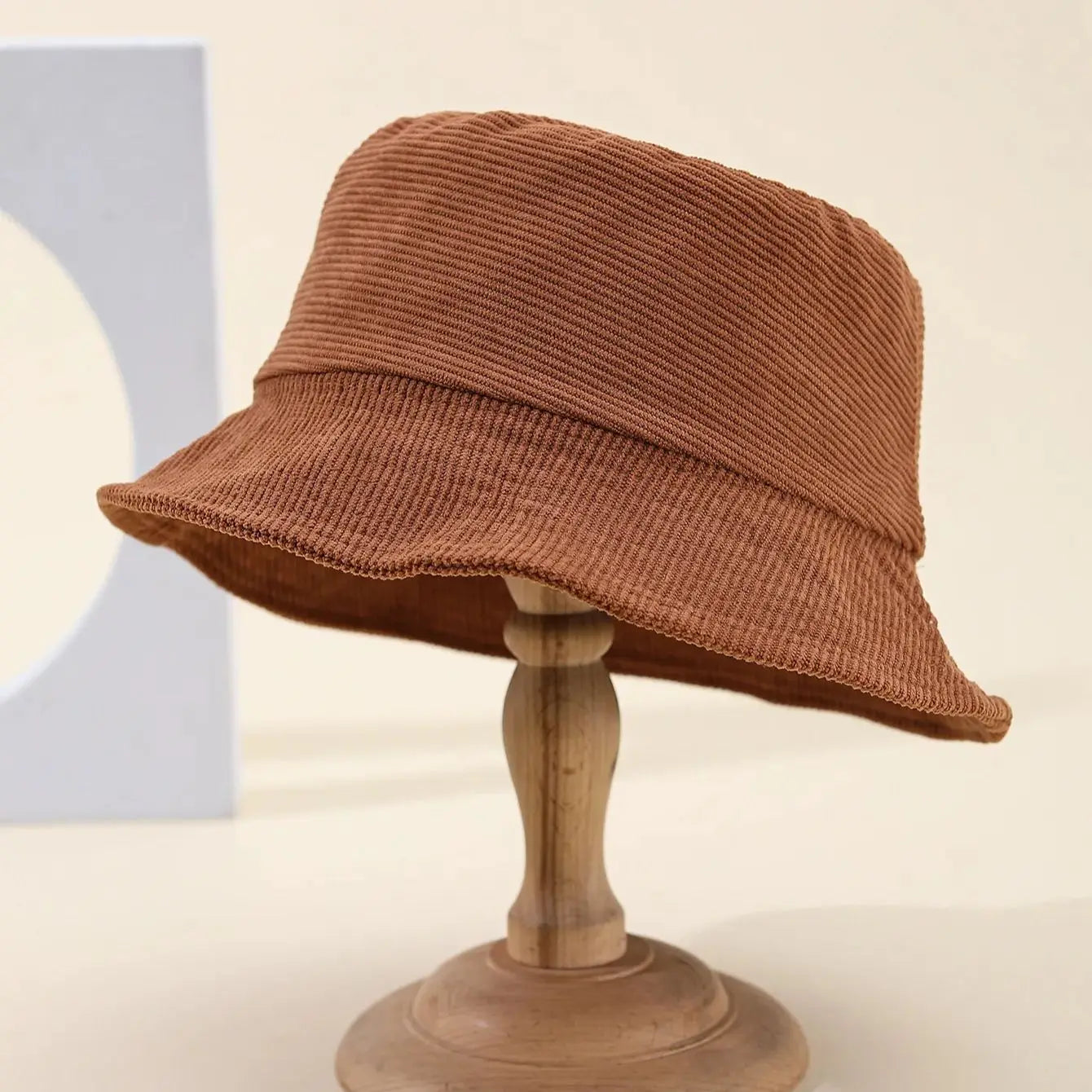 Retro Corduroy Winter Bucket Hat