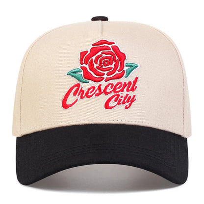 Unisex Rose Letter Embroidery Baseball Caps