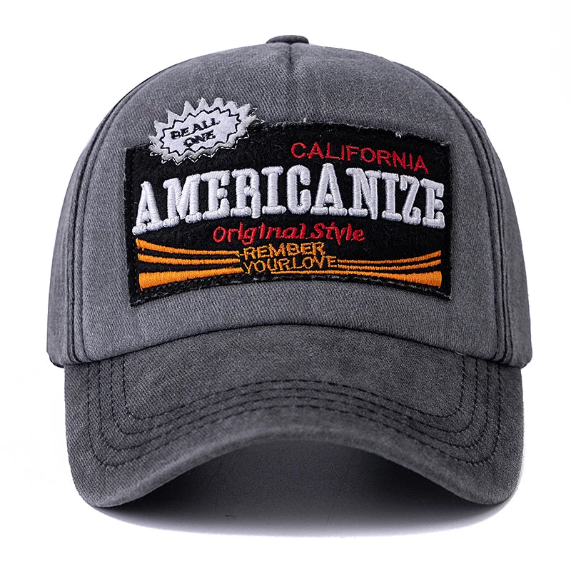 Washed Cotton Vintage Letter Dad Baseball Cap