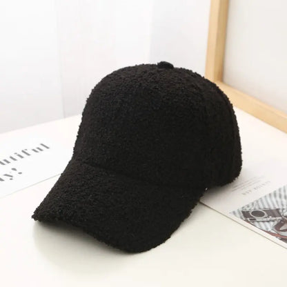 Women's Plush Lamb Wool Baseball Cap