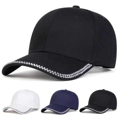 Unisex Diamond Studded Brim Baseball Cap