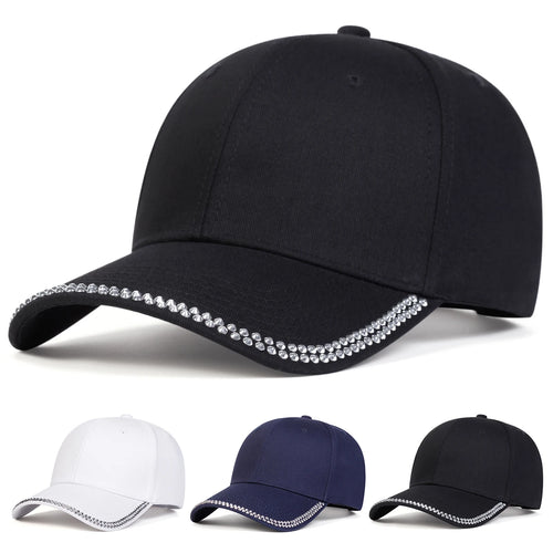 Unisex Diamond Studded Brim Baseball Cap