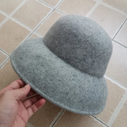 Wool Felt Wide Brim Women's Bucket Hat