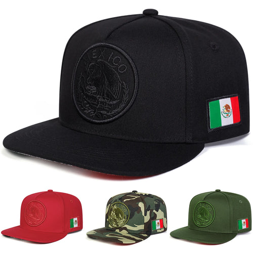 Mexico Eagle Embroidery Adjustable Outdoor Snapback Cap