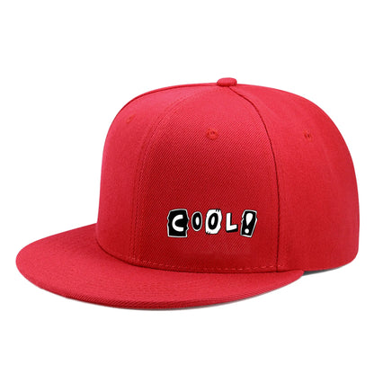 English Print Korean Hip Hop Flat Brim Baseball Hat