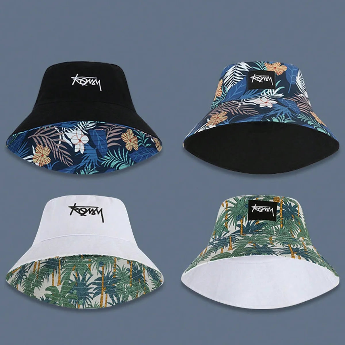 Unisex Double Sided Embroidered Fisherman Hat
