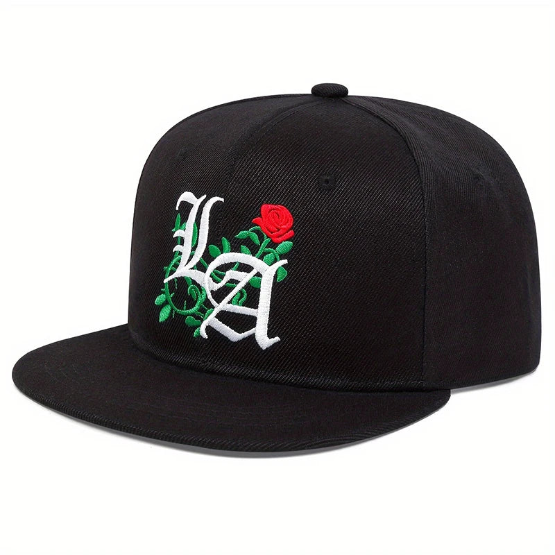 Unisex LA Rose Embroidery Hip-hop Hats