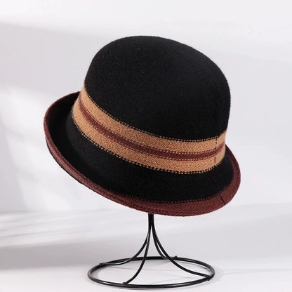 Rolled-Brim Women's Winter Bucket Hat