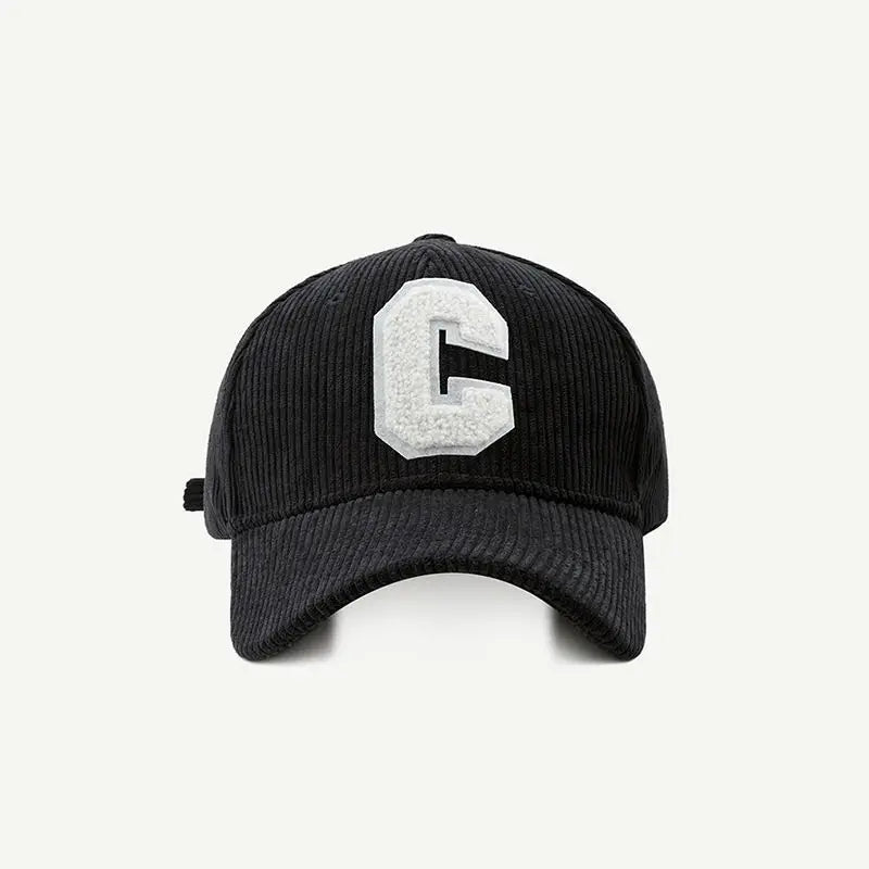 Corduroy C Letter Baseball Cap
