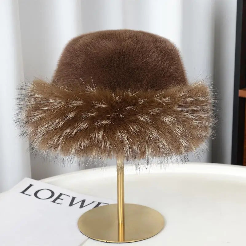 Winter Plush Fur Earflap Bucket Hat