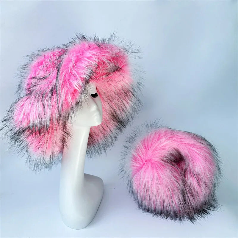 Oversized Fluffy Y2K Winter Bucket Hat