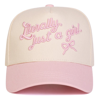 Unisex LITERALLY JUST A GIRL Embroidery Baseball Caps