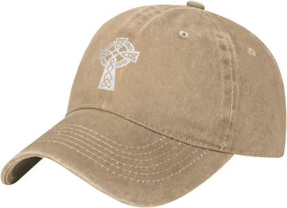 Celtic Cross Washed Cotton Casual Baseball Cap