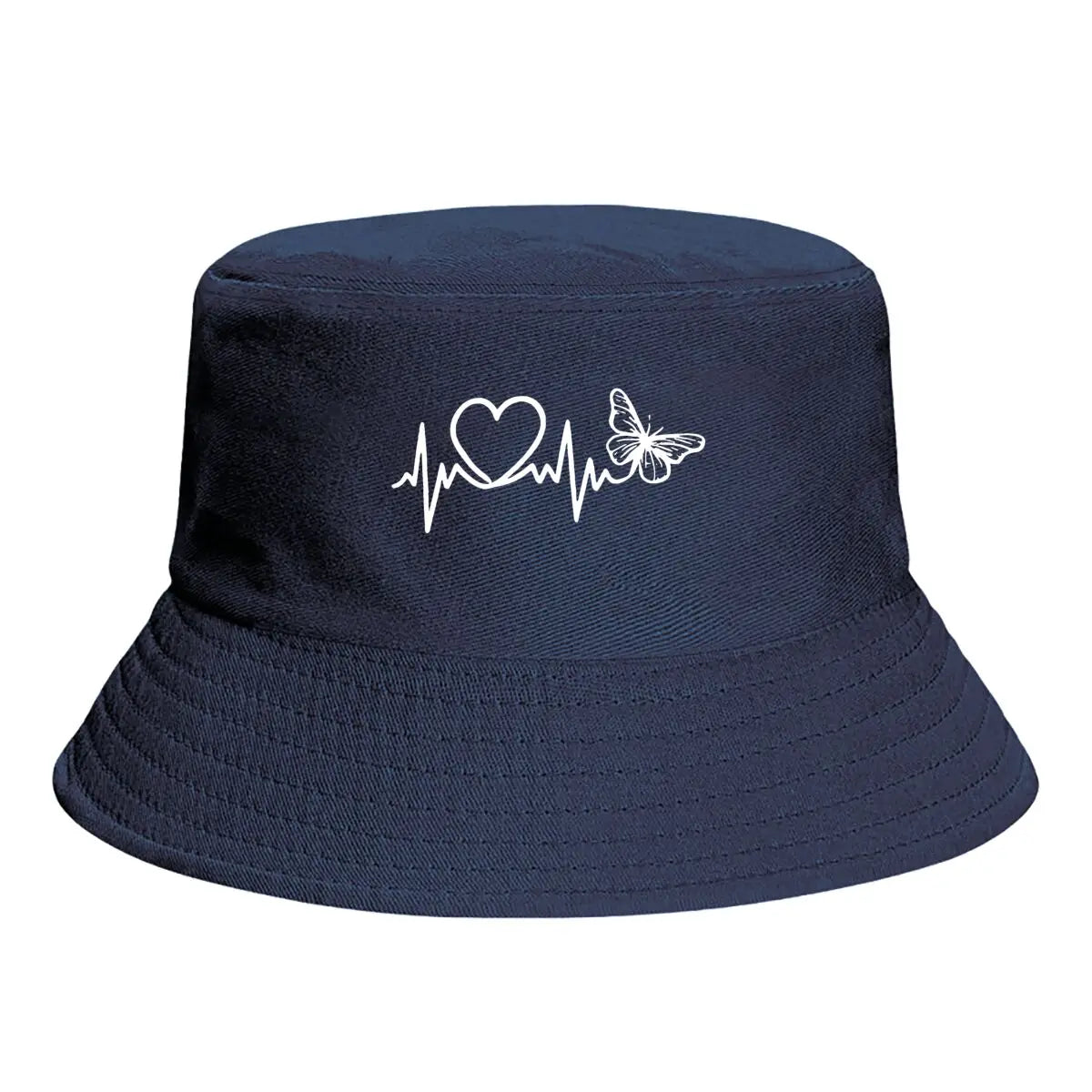 Heart And ECG Line Graphic Bucket Hat