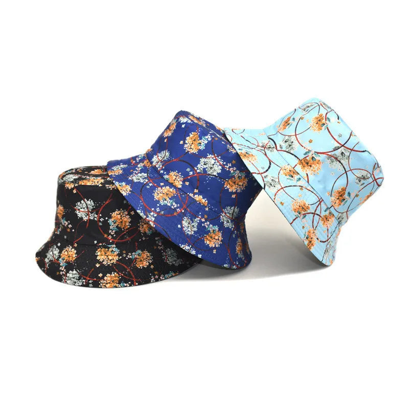 Polyester Flower Print Bucket Hat for Women