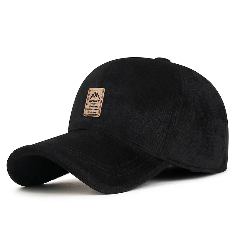 Autumn Winter Fleece-Lined Cotton Baseball Cap