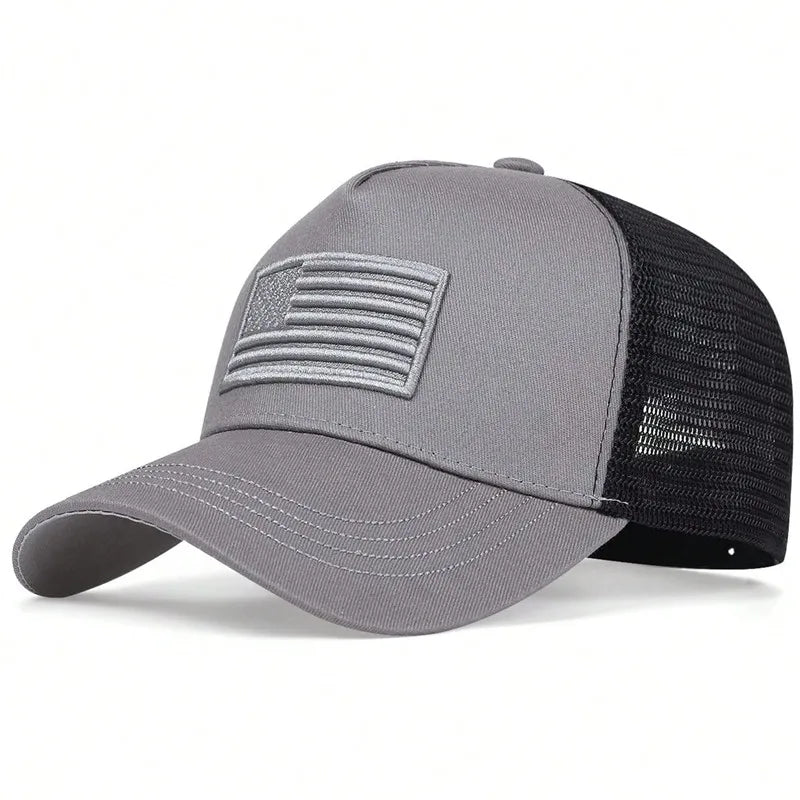 Fashion American Flag Embroidery Baseball Net Caps
