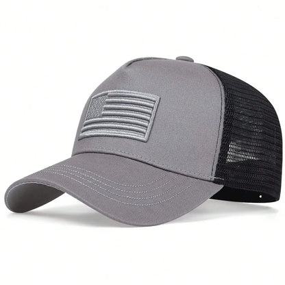 Fashion American Flag Embroidery Baseball Net Caps