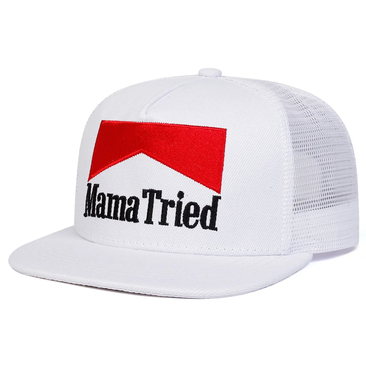 Unisex Mama Tried Embroidery Mesh Snapback Cap