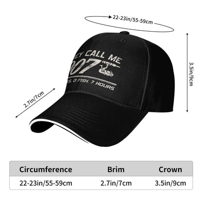 Funny Fishing 007 Angler Joke Snapback Baseball Cap