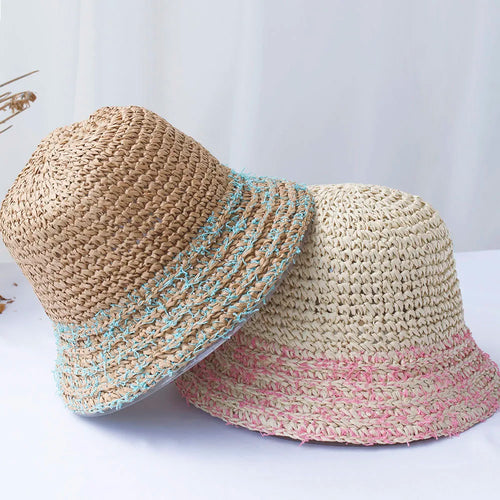 Y2K Korean Straw Summer Fisherman Bucket Hat
