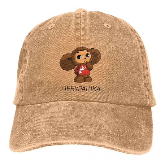 Cheburashka Cartoon Washed Baseball Cap