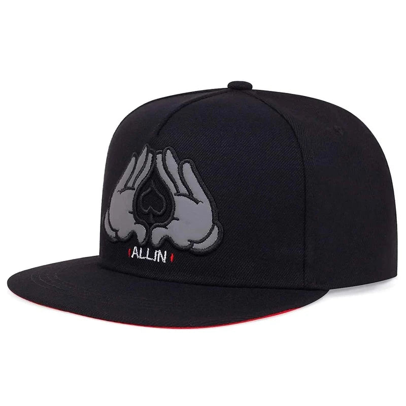 Peach Heart Embroidered Snapback Cap