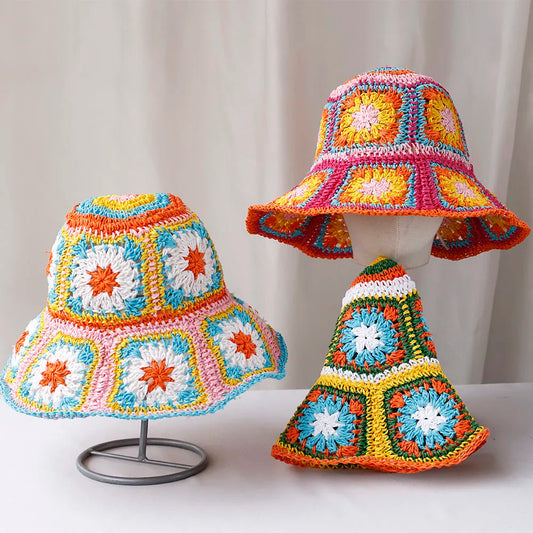 Wide Brim Foldable Summer Straw Bucket Hat