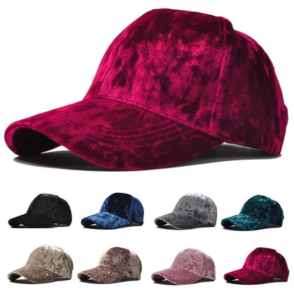 Gold Velvet Baseball Cap