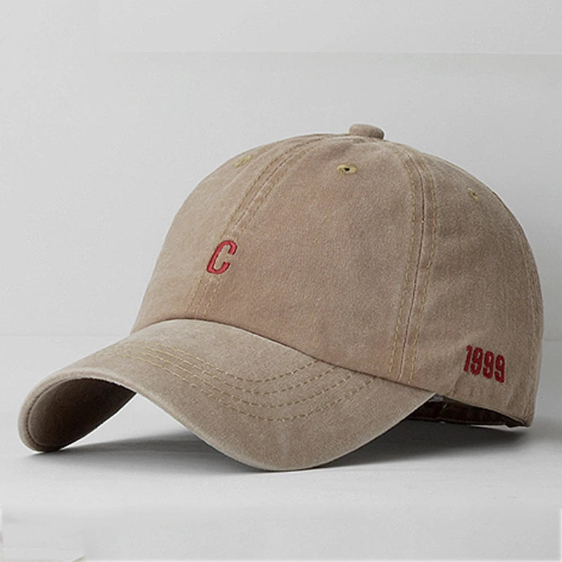 Vintage Washed Cotton Letter Ponytail Baseball Cap