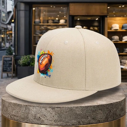 American Football Splatter Graphic Snapback Cap