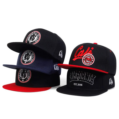 American Retro Embroidered Flat Brim Cap