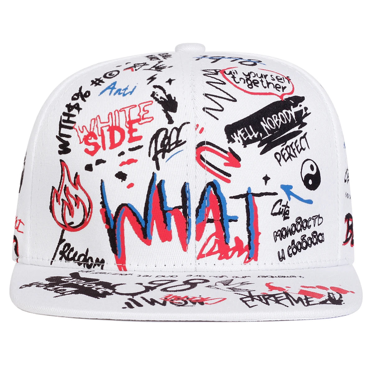 Unisex WHAT Graffiti Printing Hip-hop Hats