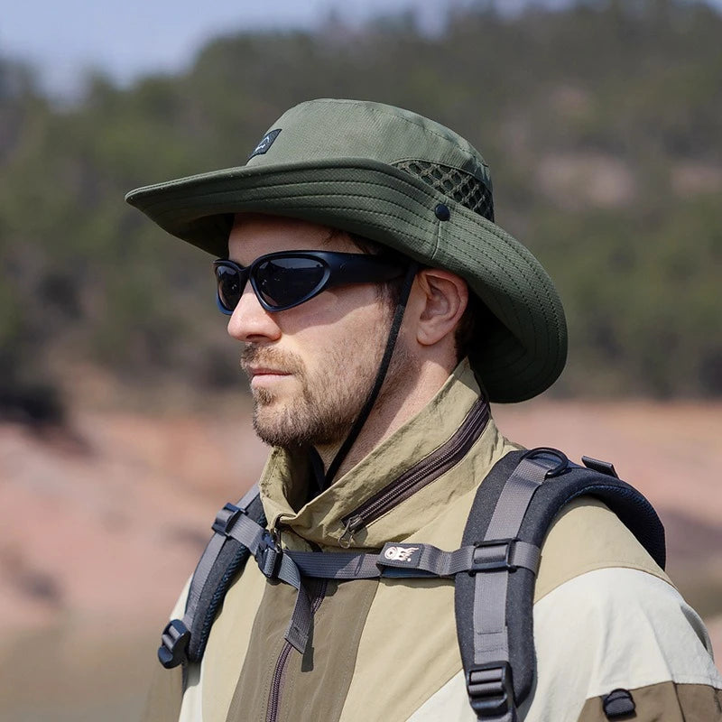 Unisex Outdoor UV Protection Wide Brim Bucket Hat