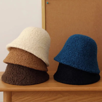 Women's Oversized Sherpa Winter Bucket Hat