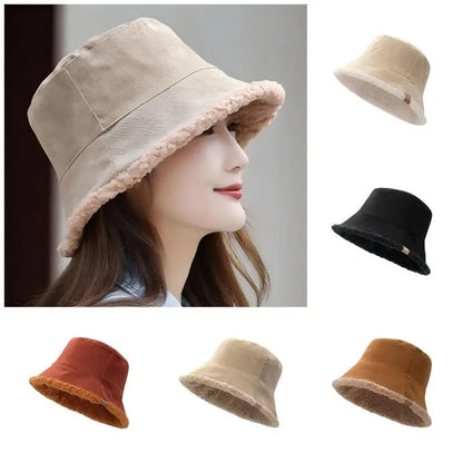 Reversible Lamb Wool Winter Bucket Hat