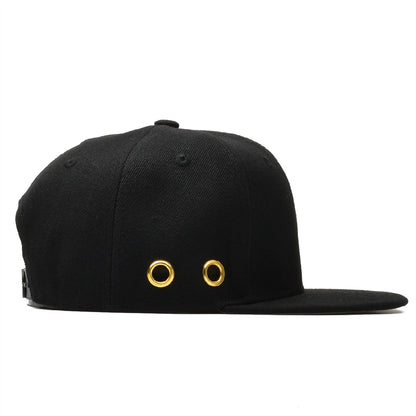 Solid Black Adjustable Hip Hop Snapback Cap