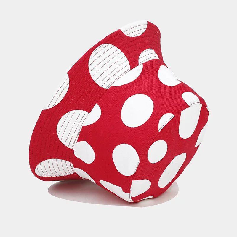 Cotton Cartoon Mushroom Print Bucket Hat
