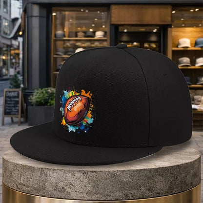 American Football Splatter Graphic Snapback Cap