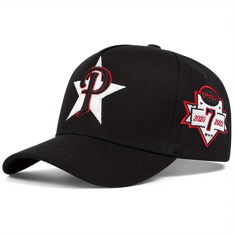 Unisex P Letter Embroidery Casual Outdoor Baseball Cap