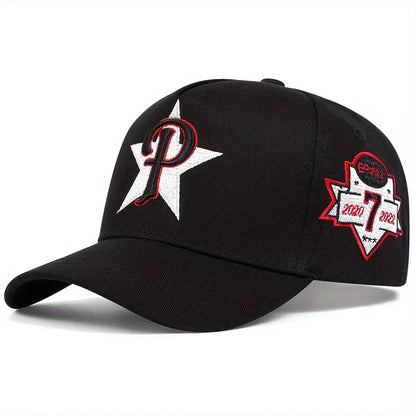 Unisex P Letter Embroidery Casual Outdoor Baseball Cap