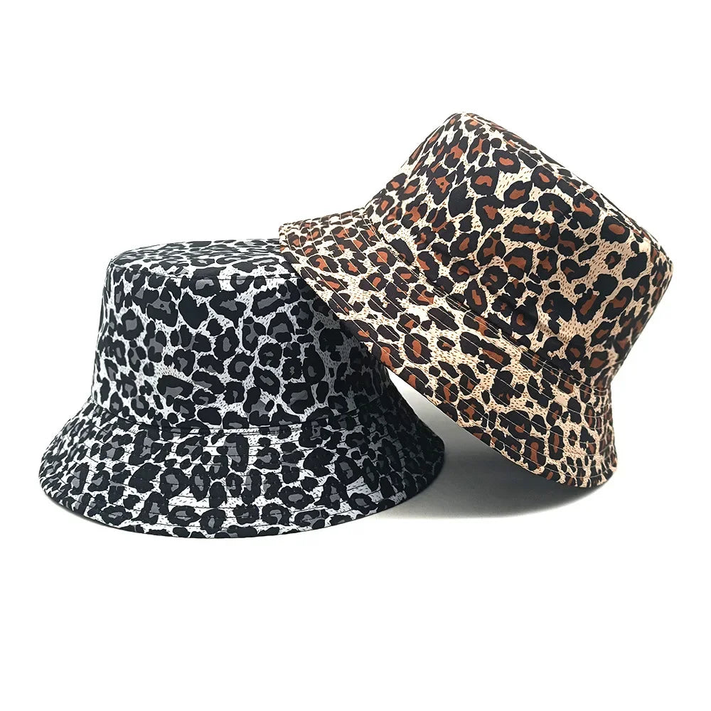 Unisex Reversible Leopard Print Bucket Hat – Double-Sided Sun Cap