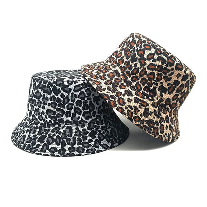 Unisex Reversible Leopard Print Bucket Hat – Double-Sided Sun Cap
