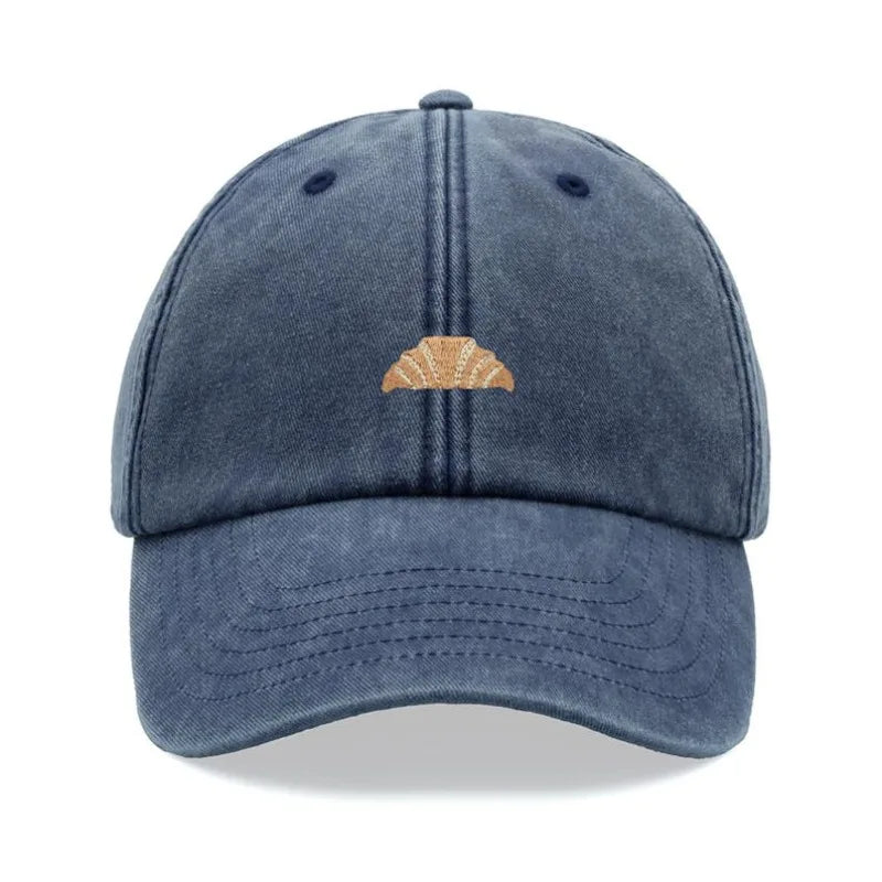Croissant Printing Retro Washed Leisure Baseball Cap