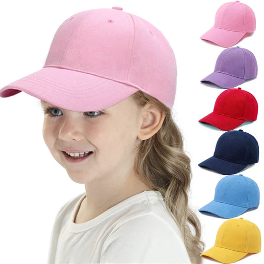 Fashion Candy Color Kids Baseball Cap Sun Protection Boy Girls Hat