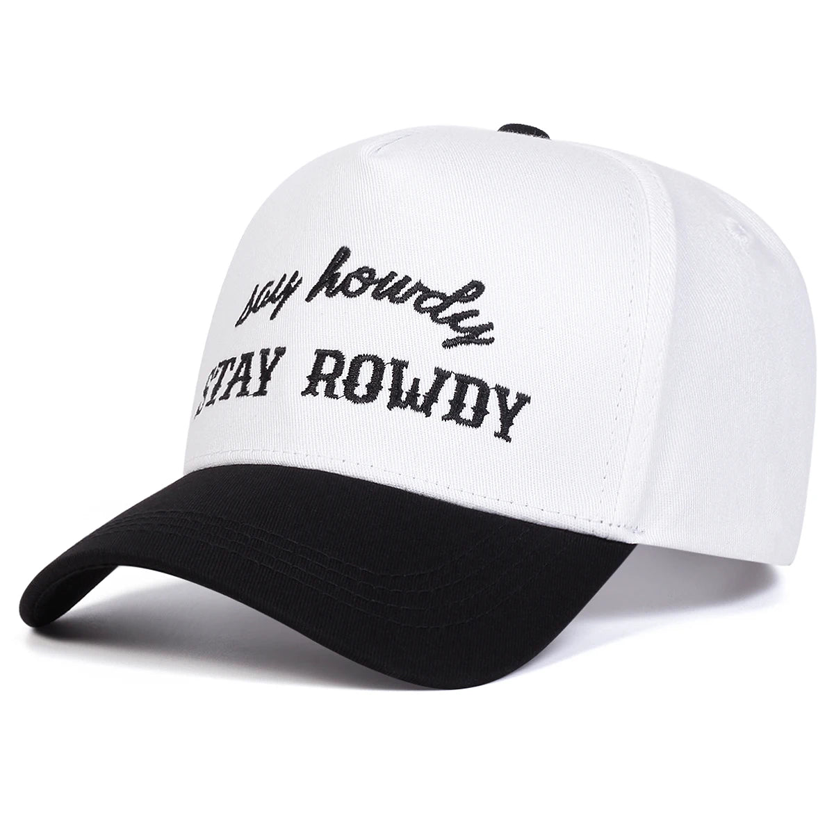 Unisex STAY ROWDY Letter Embroidery Baseball Caps